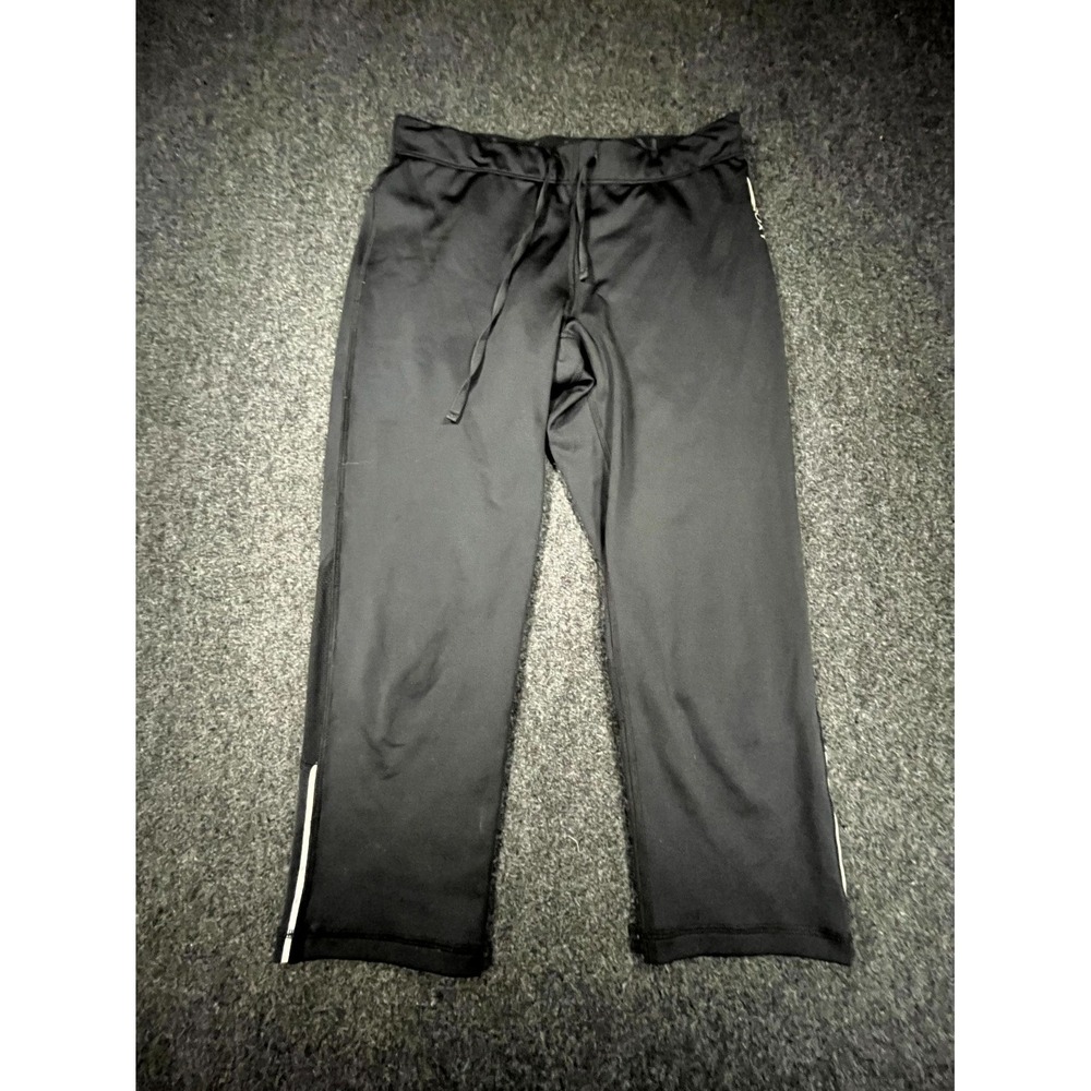 Roxy Track Pants Womens Medium Black Mesh Drawstring Athletic Yoga Performance